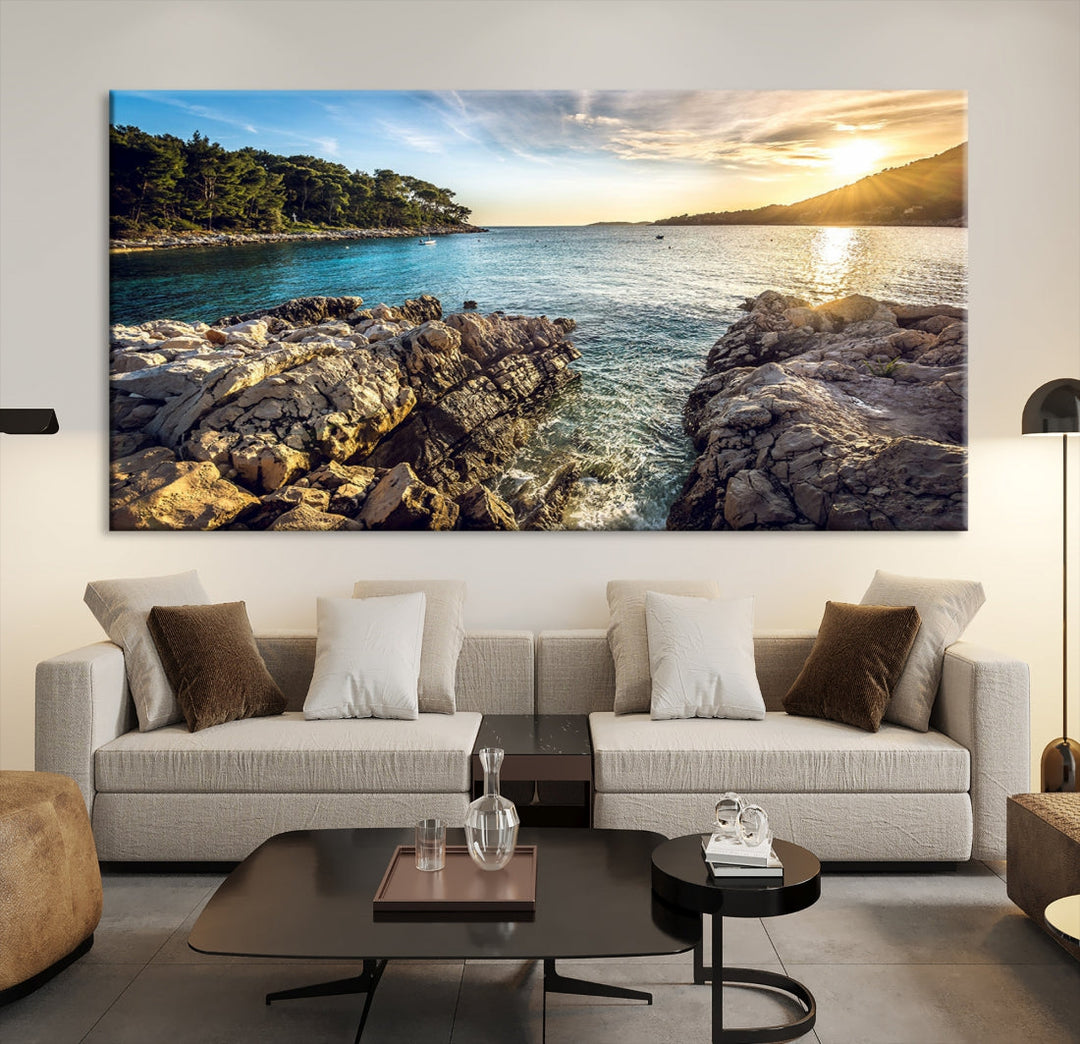 Tropical Island Ocean Beach Nature Wall Art Canvas Print