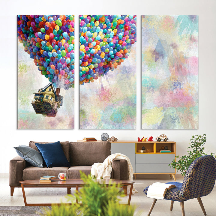 Up Pixar Poster, Pixar Wall Art, Up Pixar Canvas, Kids Play Game Room Decor Wall Art