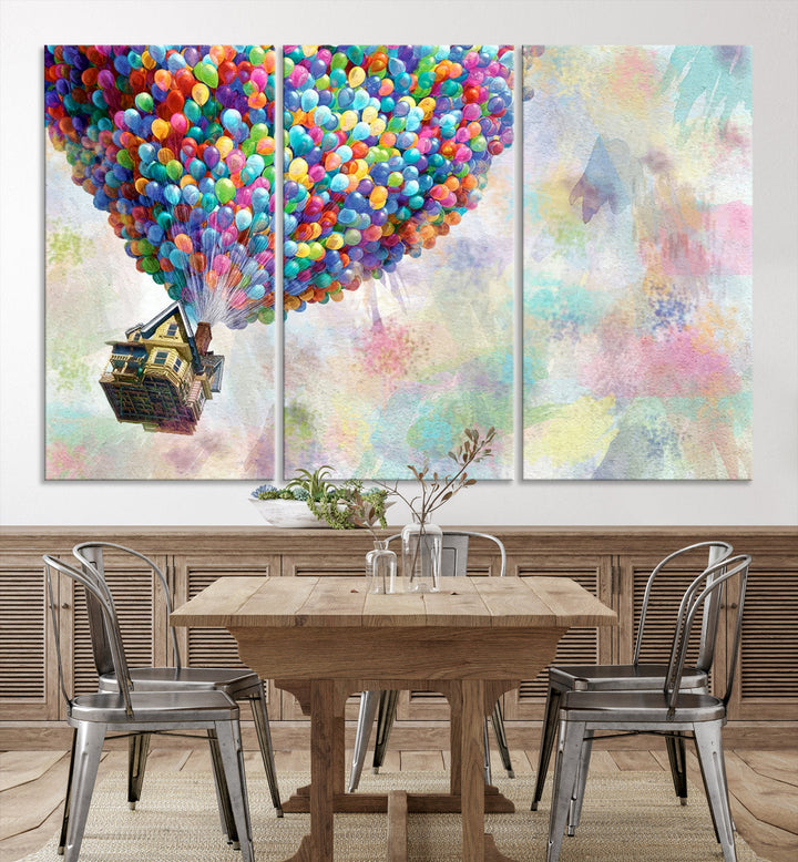 Up Pixar Poster, Pixar Wall Art, Up Pixar Canvas, Kids Play Game Room Decor Wall Art