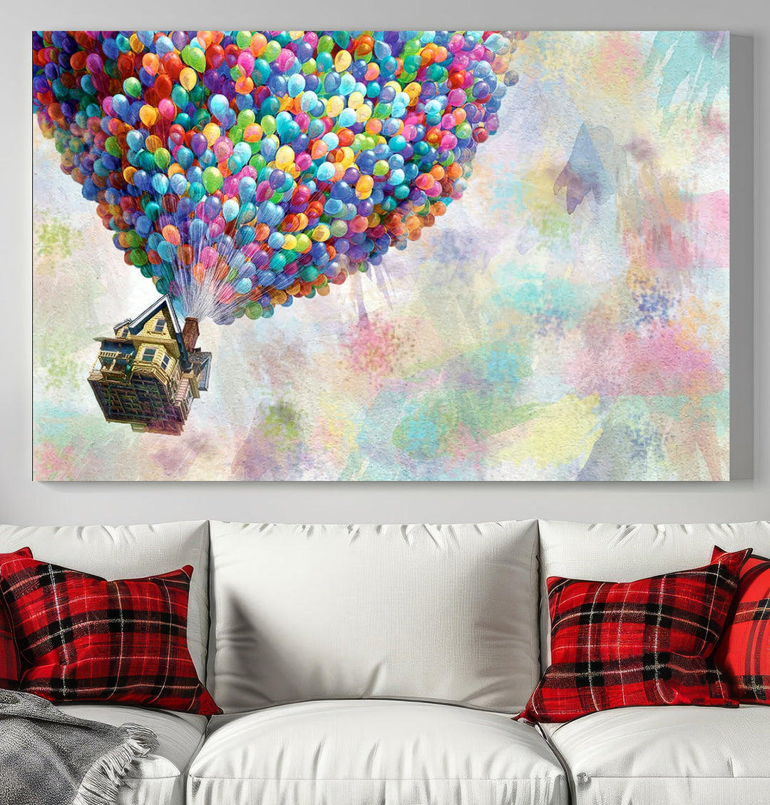 Up Pixar Poster, Pixar Wall Art, Up Pixar Canvas, Kids Play Game Room Decor Wall Art