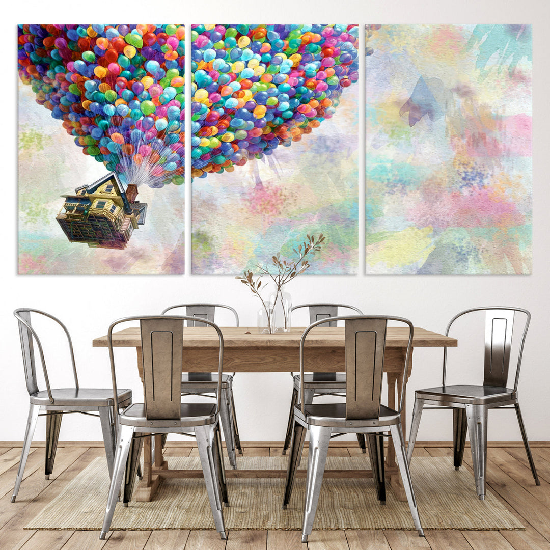 Up Pixar Poster, Pixar Wall Art, Up Pixar Canvas, Kids Play Game Room Decor Wall Art