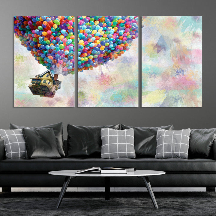 Up Pixar Poster, Pixar Wall Art, Up Pixar Canvas, Kids Play Game Room Decor Wall Art