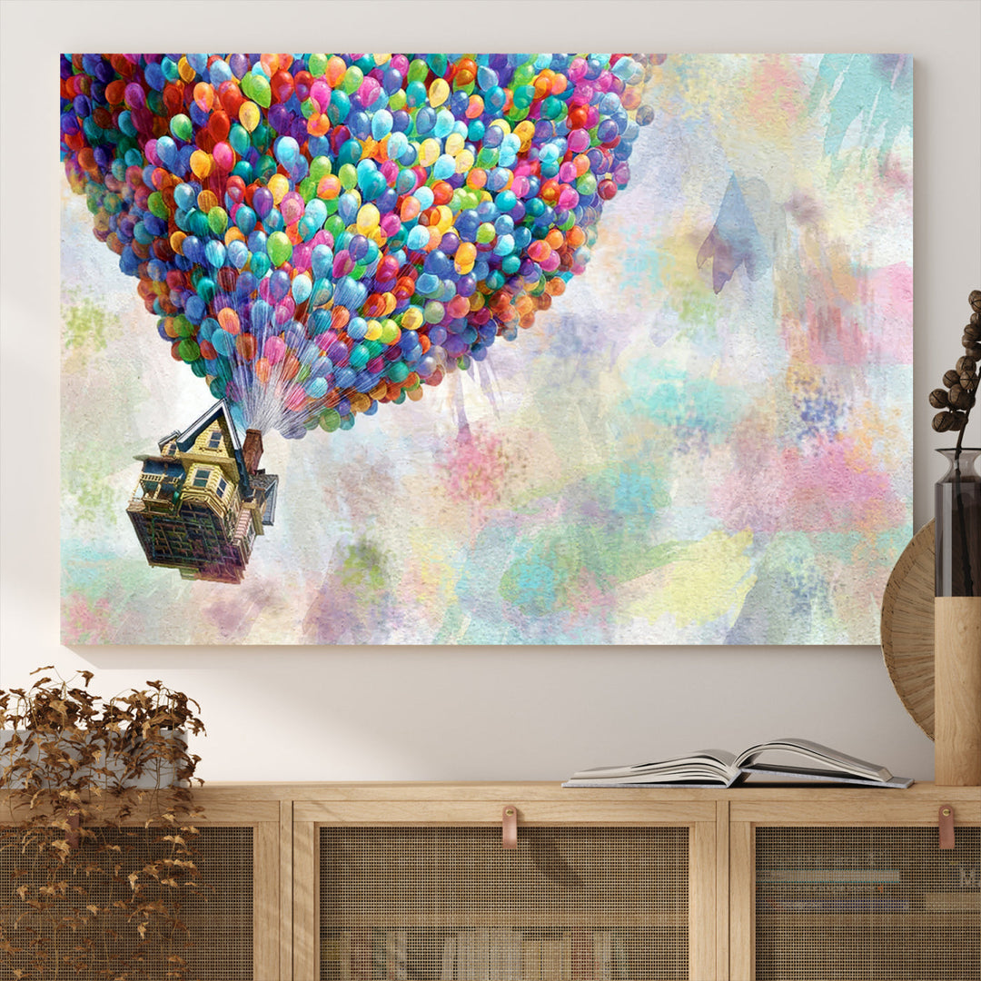 Up Pixar Poster, Pixar Wall Art, Up Pixar Canvas, Kids Play Game Room Decor Wall Art