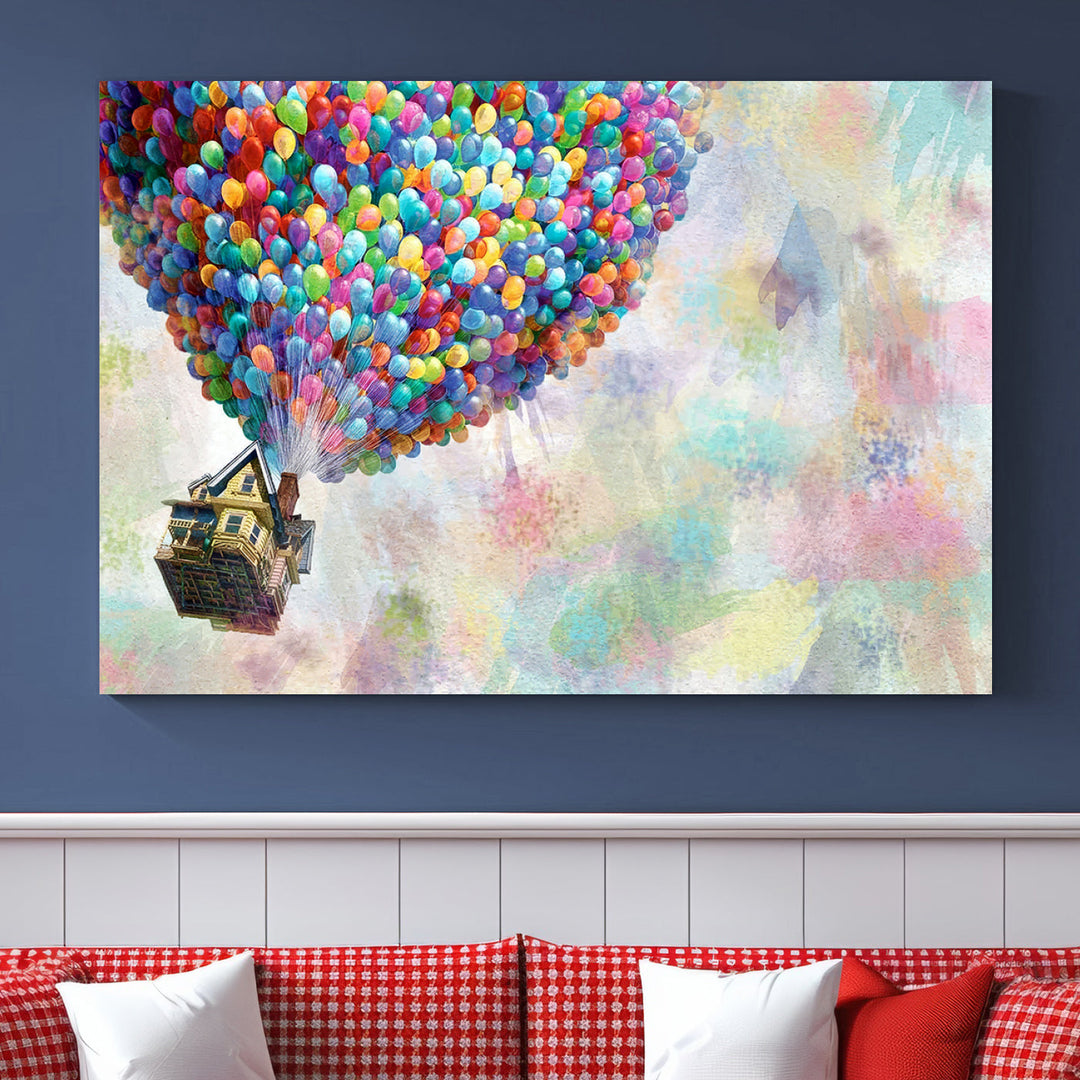 Up Pixar Poster, Pixar Wall Art, Up Pixar Canvas, Kids Play Game Room Decor Wall Art