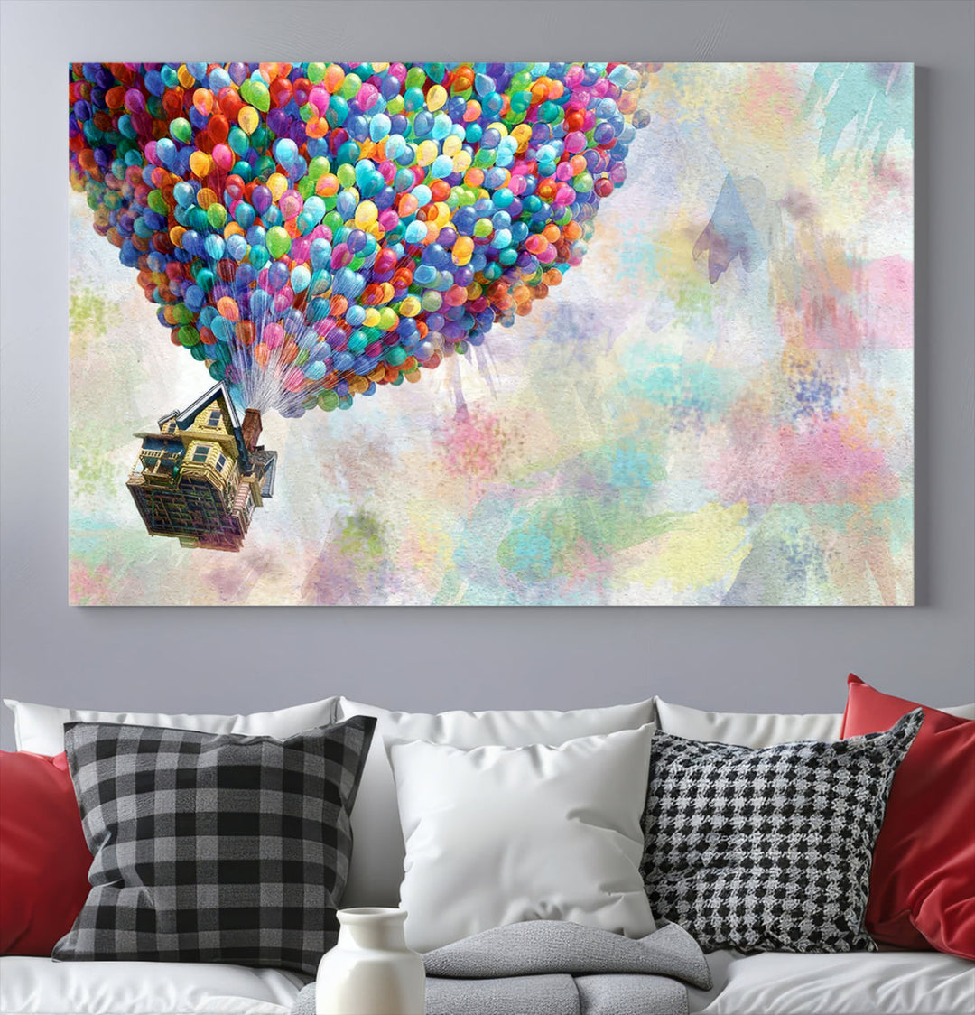 Up Pixar Poster, Pixar Wall Art, Up Pixar Canvas, Kids Play Game Room Decor Wall Art