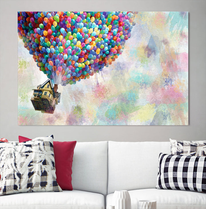 Up Pixar Poster, Pixar Wall Art, Up Pixar Canvas, Kids Play Game Room Decor Wall Art