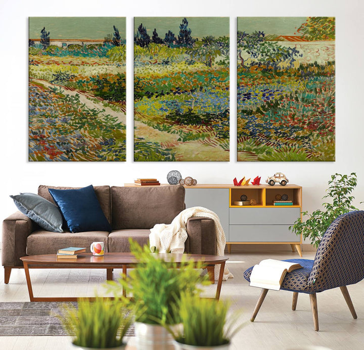 Van Gogh Print Garden at Arles Wall Art Canvas Wall Decor Modern art framed