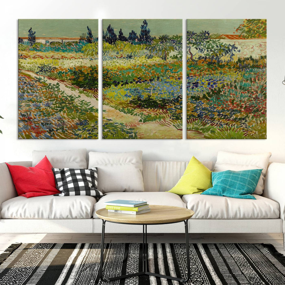 Van Gogh Print Garden at Arles Wall Art Canvas Wall Decor Modern art framed