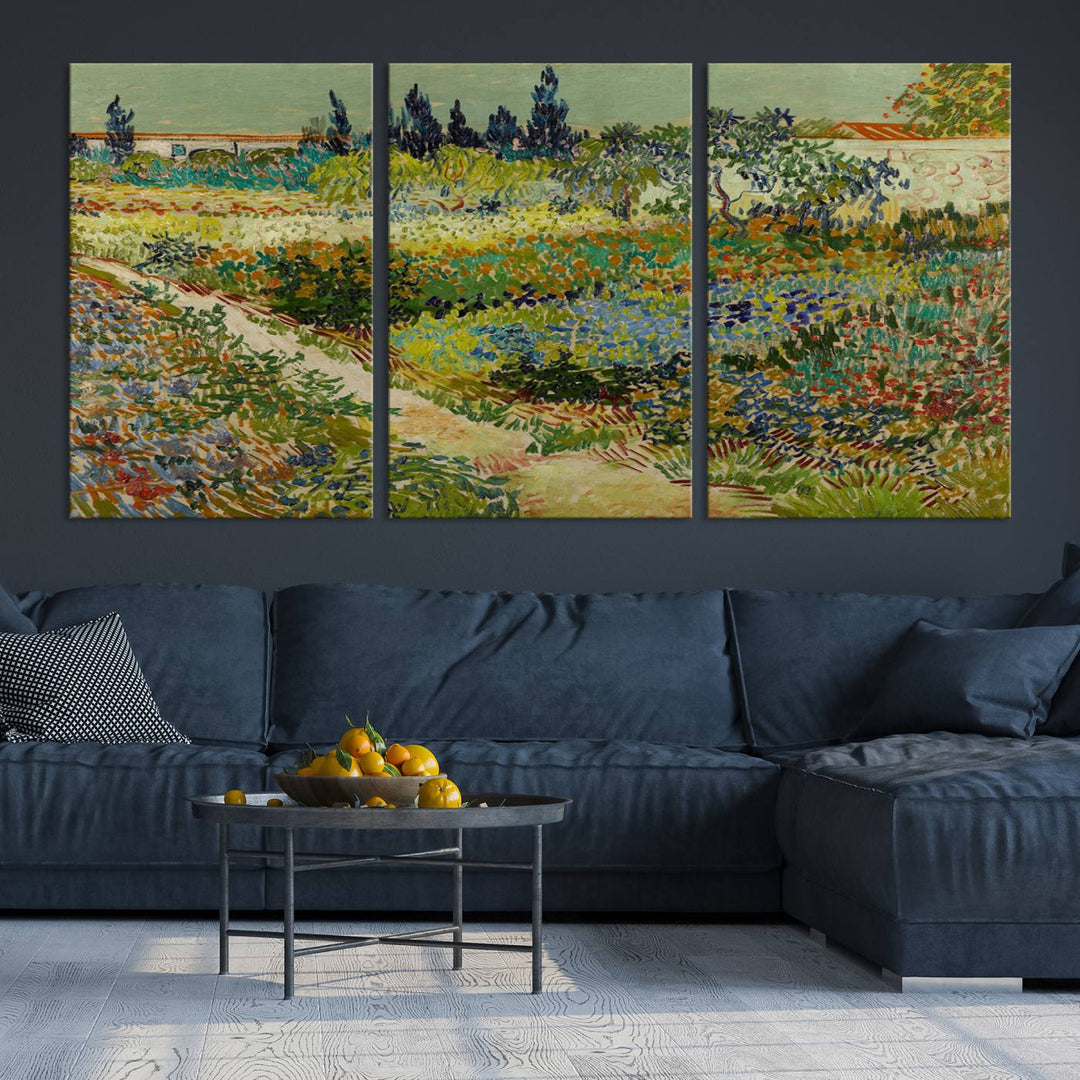 Van Gogh Print Garden at Arles Wall Art Canvas Wall Decor Modern art framed