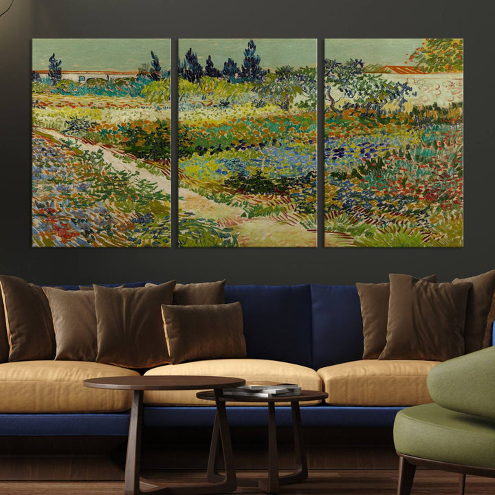 Van Gogh Print Garden at Arles Wall Art Canvas Wall Decor Modern art framed