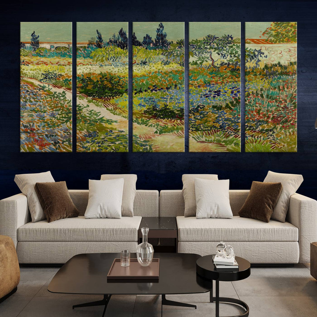 Van Gogh Print Garden at Arles Wall Art Canvas Wall Decor Modern art framed