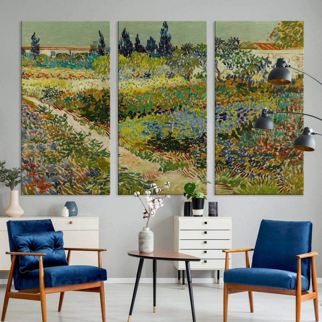 Van Gogh Print Garden at Arles Wall Art Canvas Wall Decor Modern art framed