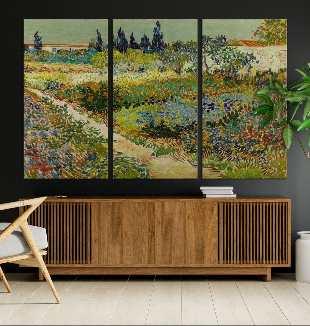 Van Gogh Print Garden at Arles Wall Art Canvas Wall Decor Modern art framed