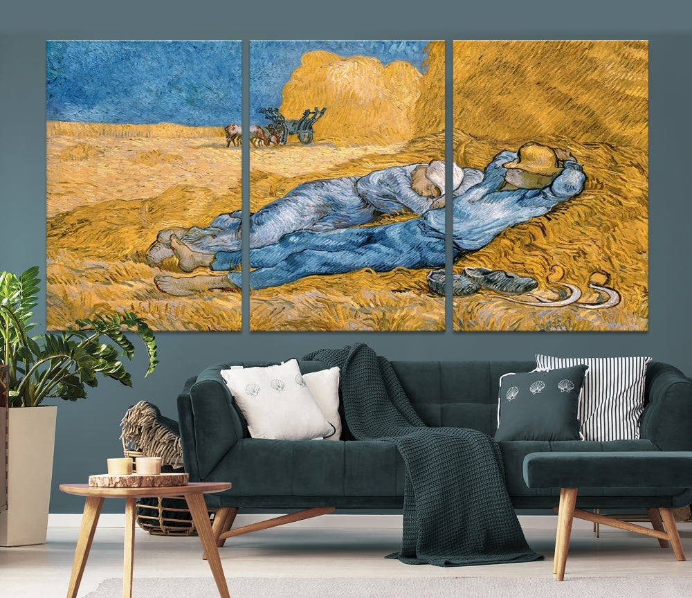 Vincent van Gogh The Siesta Canvas PrintRest from Work Famous Wall Art Painting