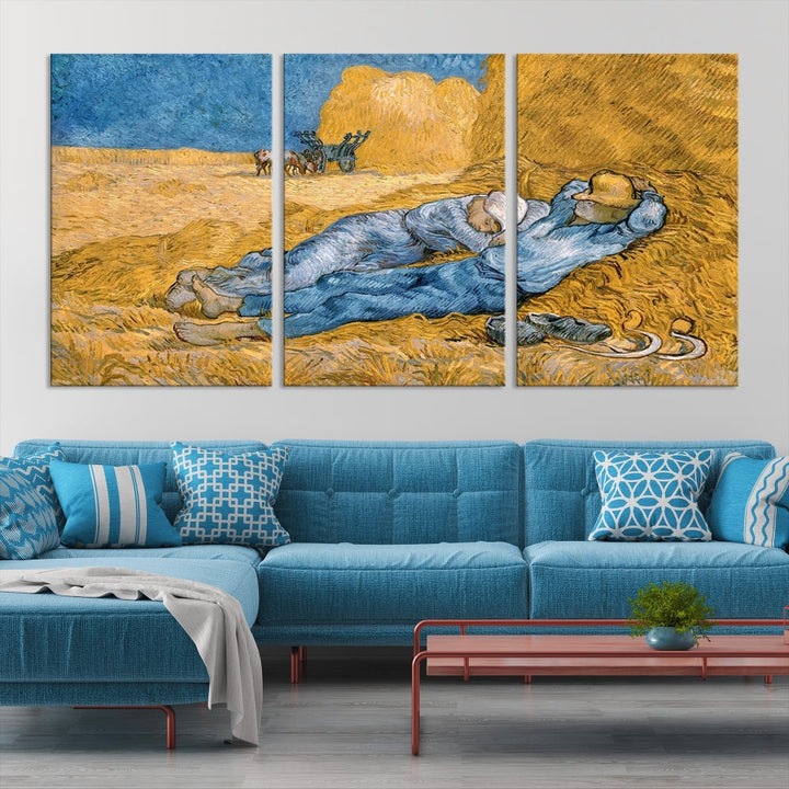 Vincent van Gogh The Siesta Canvas PrintRest from Work Famous Wall Art Painting