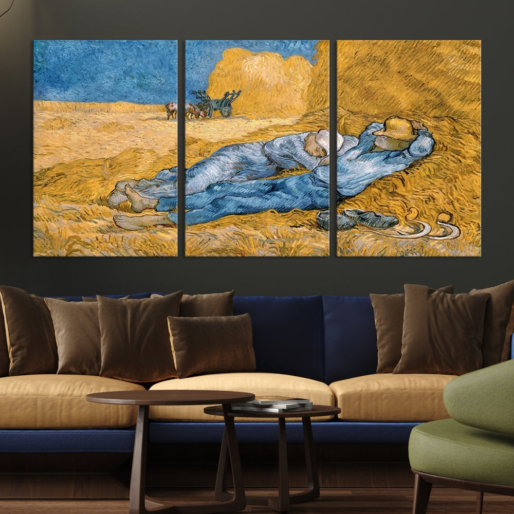 Vincent van Gogh The Siesta Canvas PrintRest from Work Famous Wall Art Painting