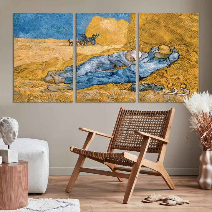 Vincent van Gogh The Siesta Canvas PrintRest from Work Famous Wall Art Painting