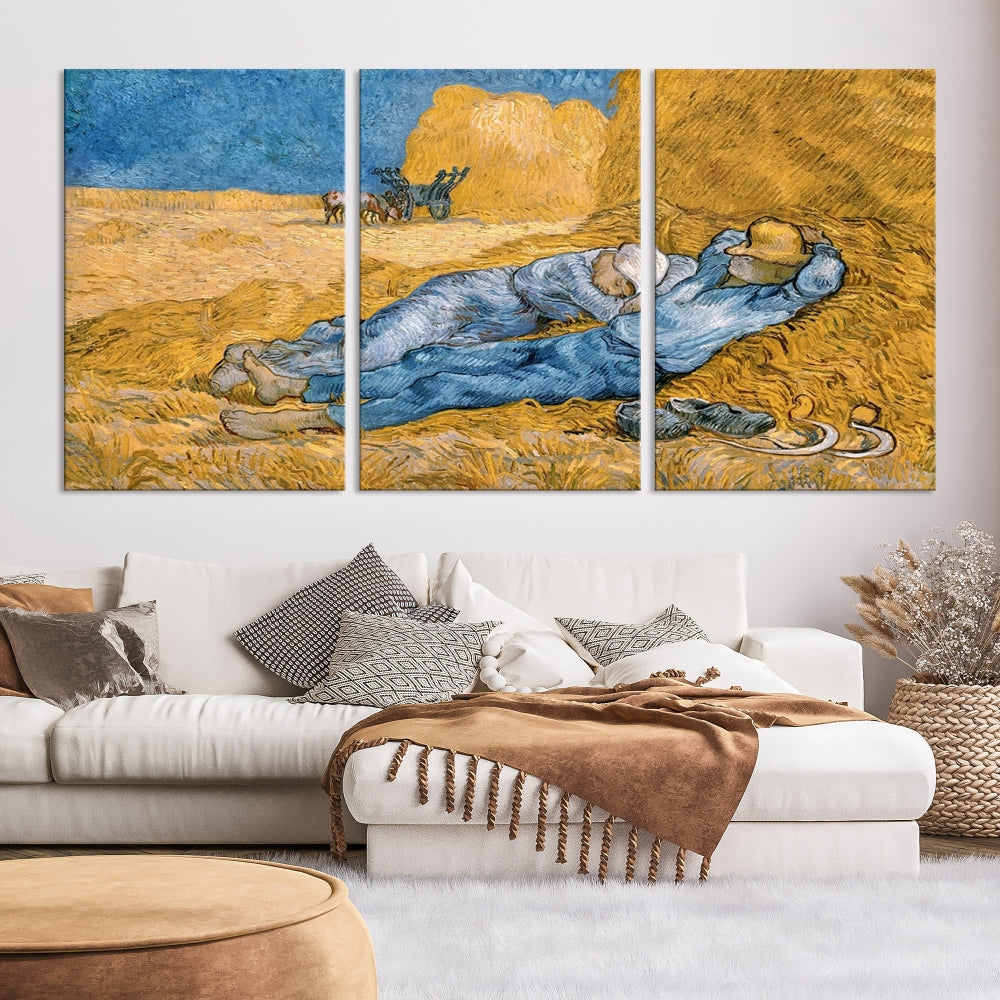 Vincent van Gogh The Siesta Canvas PrintRest from Work Famous Wall Art Painting