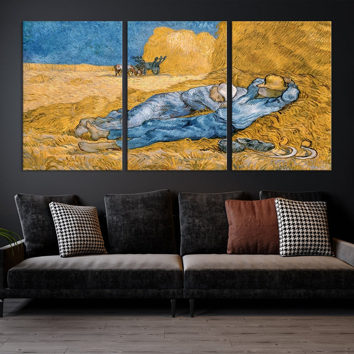 Vincent van Gogh The Siesta Canvas PrintRest from Work Famous Wall Art Painting