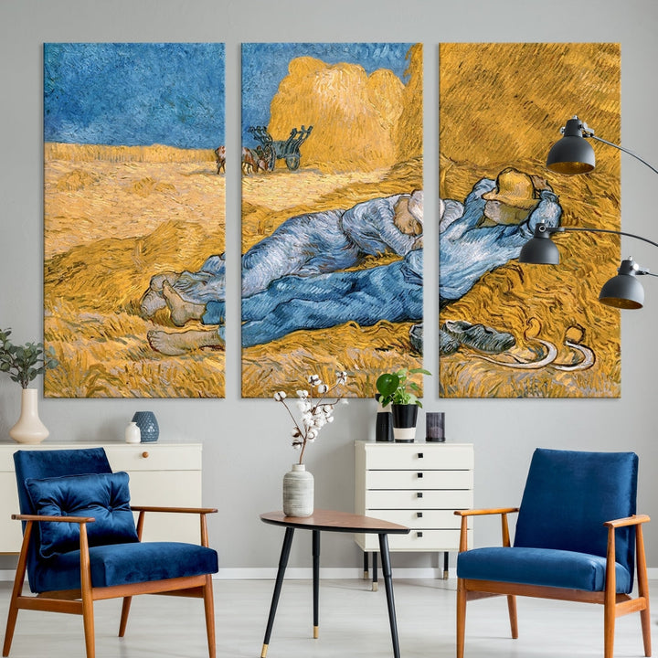 Vincent van Gogh The Siesta Canvas PrintRest from Work Famous Wall Art Painting