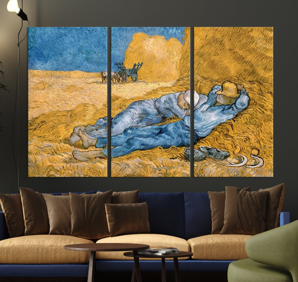 Vincent van Gogh The Siesta Canvas PrintRest from Work Famous Wall Art Painting