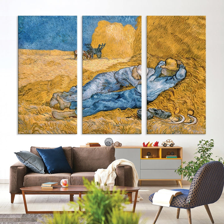 Vincent van Gogh The Siesta Canvas PrintRest from Work Famous Wall Art Painting