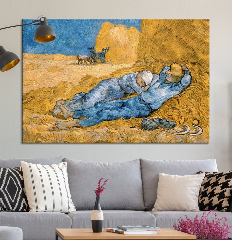 Vincent van Gogh The Siesta Canvas PrintRest from Work Famous Wall Art Painting