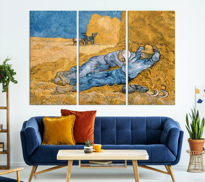 Vincent van Gogh The Siesta Canvas PrintRest from Work Famous Wall Art Painting