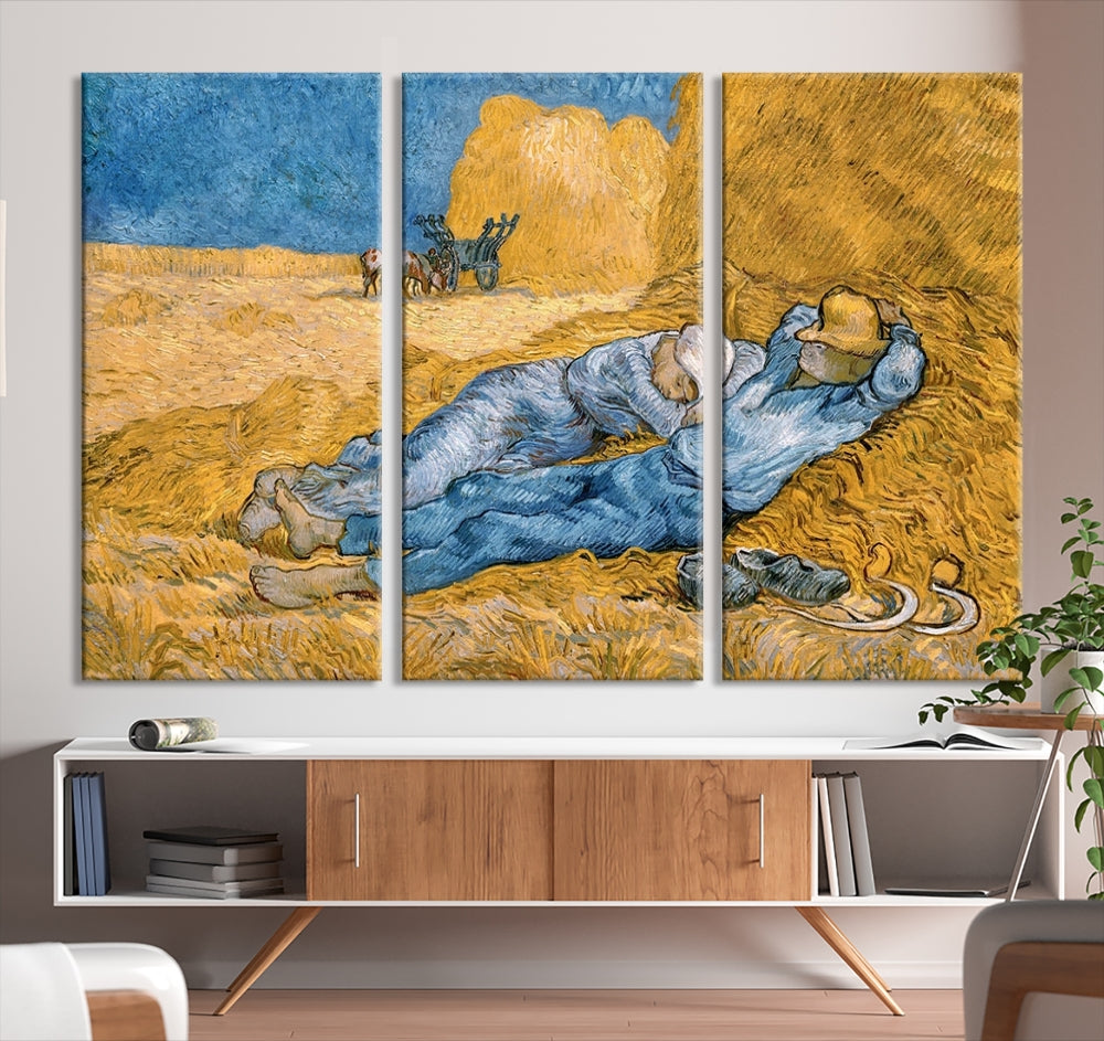 Vincent van Gogh The Siesta Canvas PrintRest from Work Famous Wall Art Painting