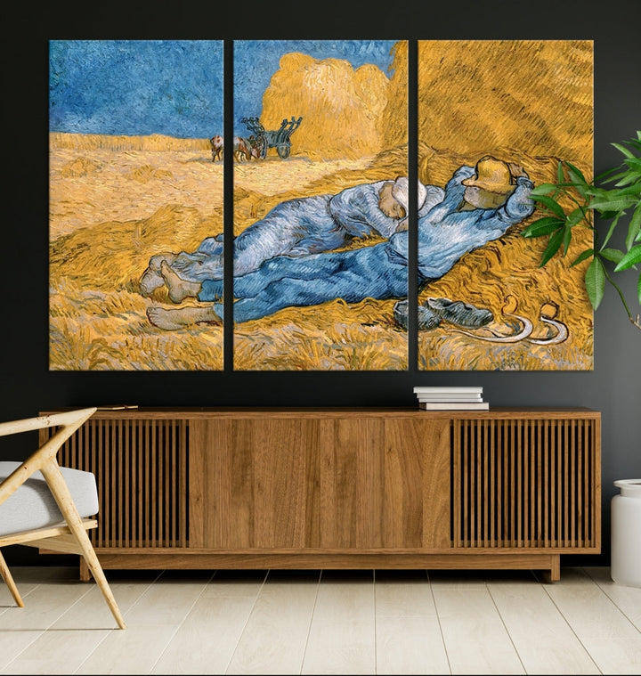 Vincent van Gogh The Siesta Canvas PrintRest from Work Famous Wall Art Painting