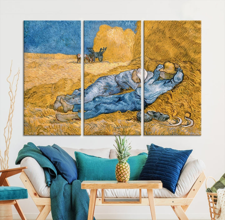 Vincent van Gogh The Siesta Canvas PrintRest from Work Famous Wall Art Painting