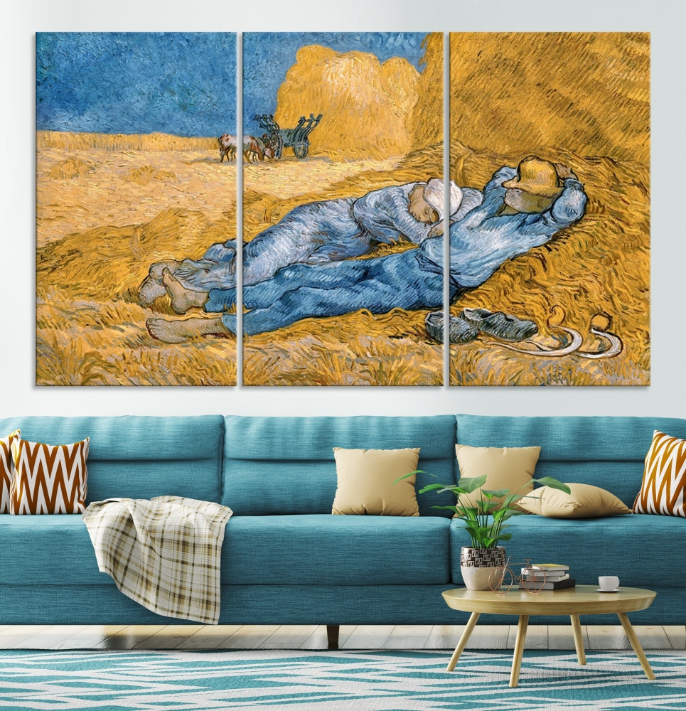 Vincent van Gogh The Siesta Canvas PrintRest from Work Famous Wall Art Painting