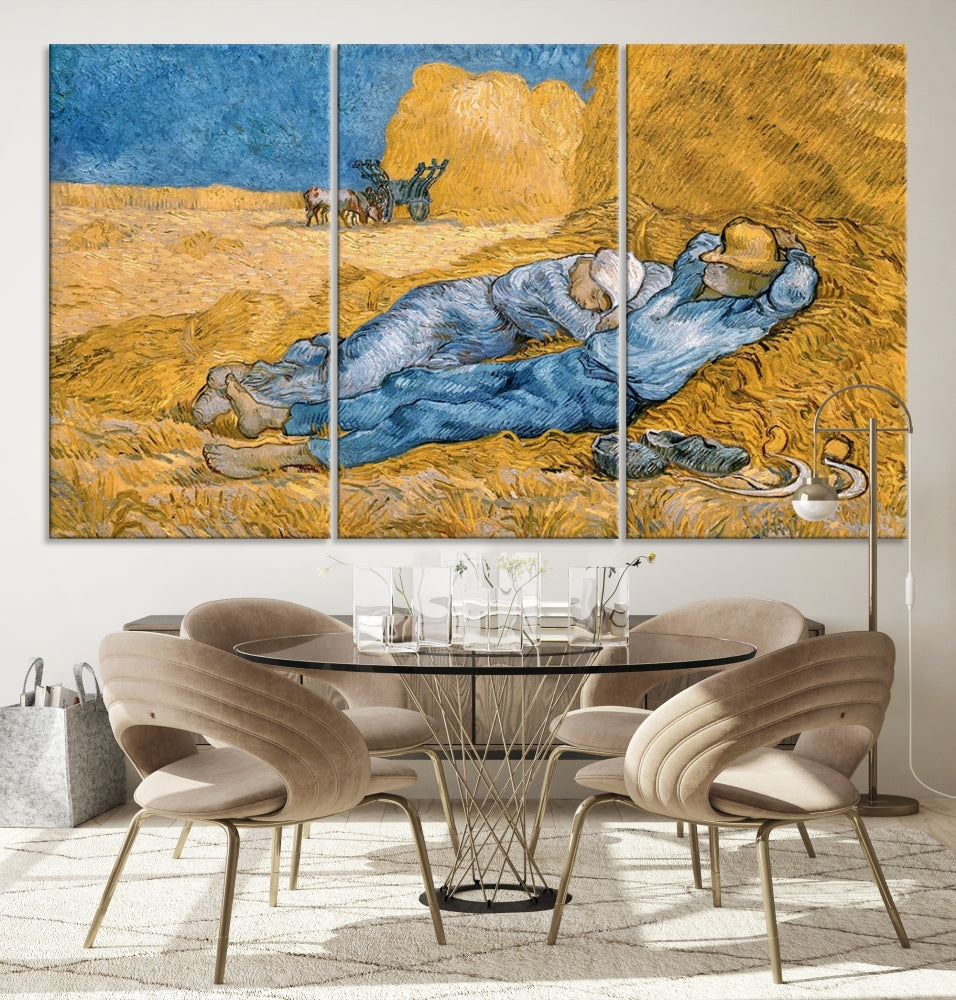 Vincent van Gogh The Siesta Canvas PrintRest from Work Famous Wall Art Painting