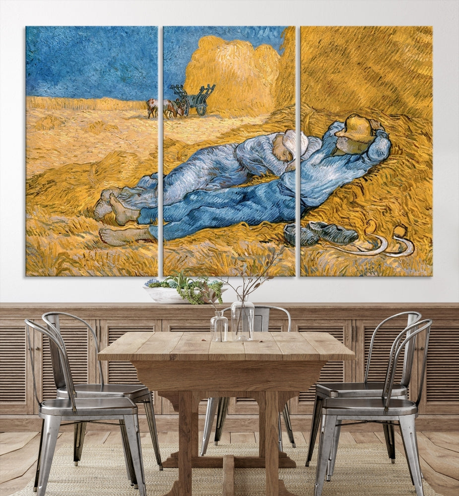 Vincent van Gogh The Siesta Canvas PrintRest from Work Famous Wall Art Painting