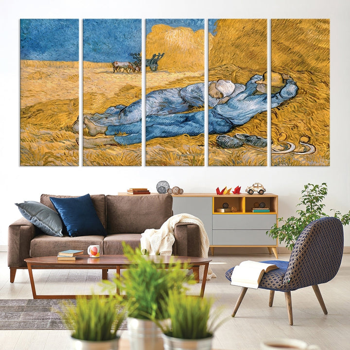 Vincent van Gogh The Siesta Canvas PrintRest from Work Famous Wall Art Painting