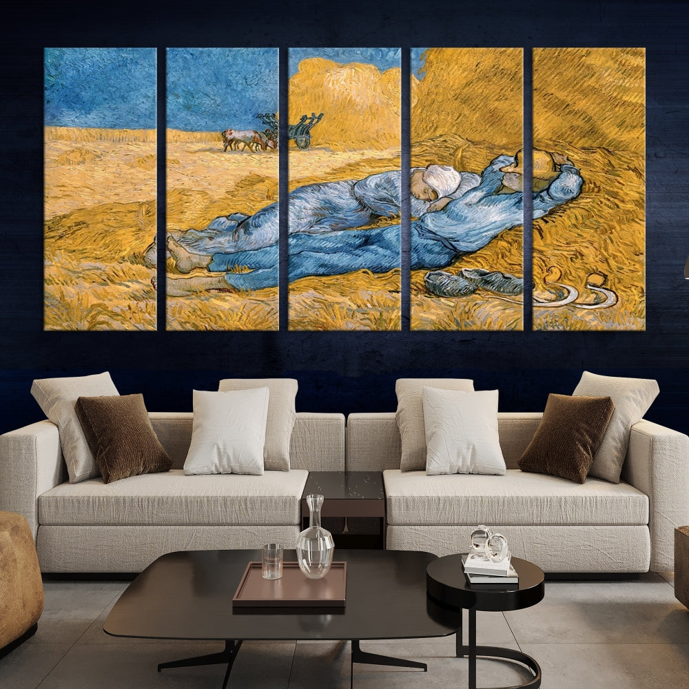 Vincent van Gogh The Siesta Canvas PrintRest from Work Famous Wall Art Painting