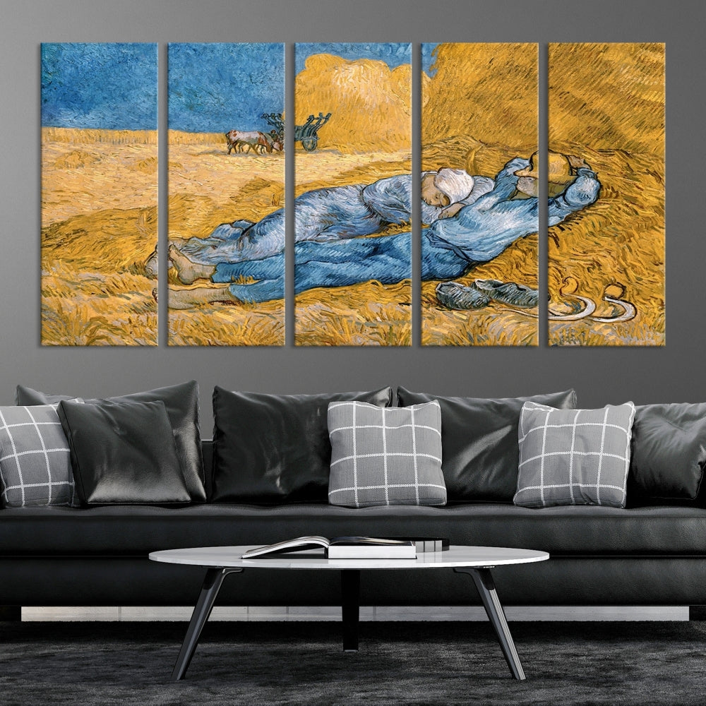 Vincent van Gogh The Siesta Canvas PrintRest from Work Famous Wall Art Painting