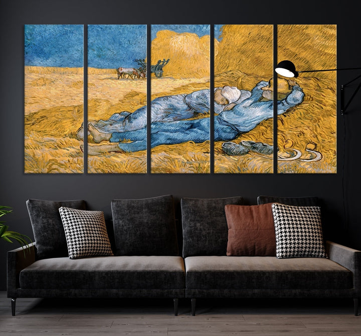 Vincent van Gogh The Siesta Canvas PrintRest from Work Famous Wall Art Painting