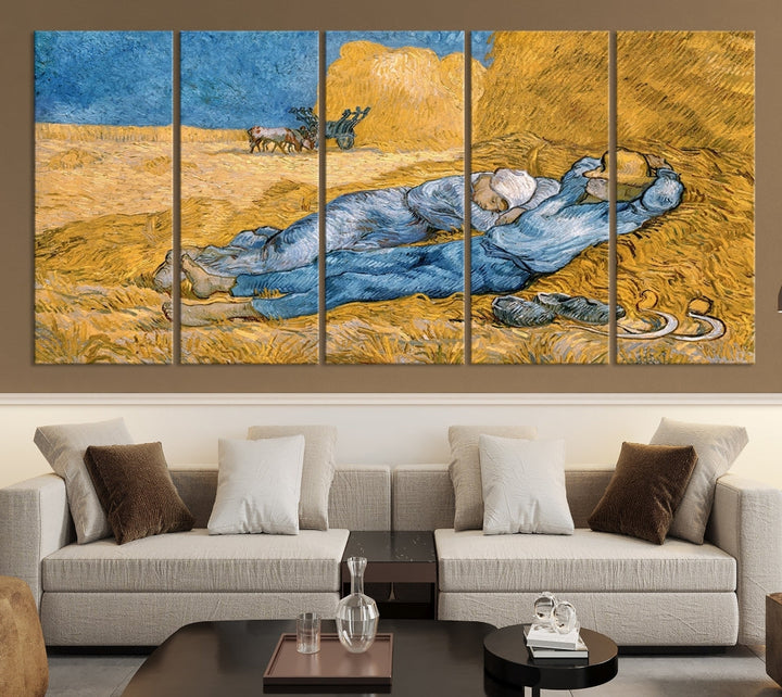 Vincent van Gogh The Siesta Canvas PrintRest from Work Famous Wall Art Painting