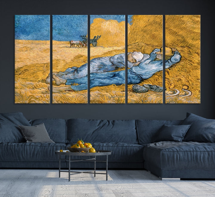 Vincent van Gogh The Siesta Canvas PrintRest from Work Famous Wall Art Painting