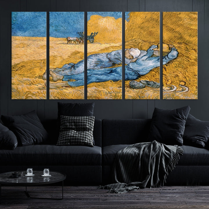 Vincent van Gogh The Siesta Canvas PrintRest from Work Famous Wall Art Painting