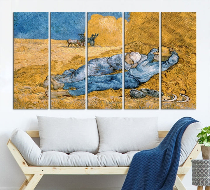 Vincent van Gogh The Siesta Canvas PrintRest from Work Famous Wall Art Painting