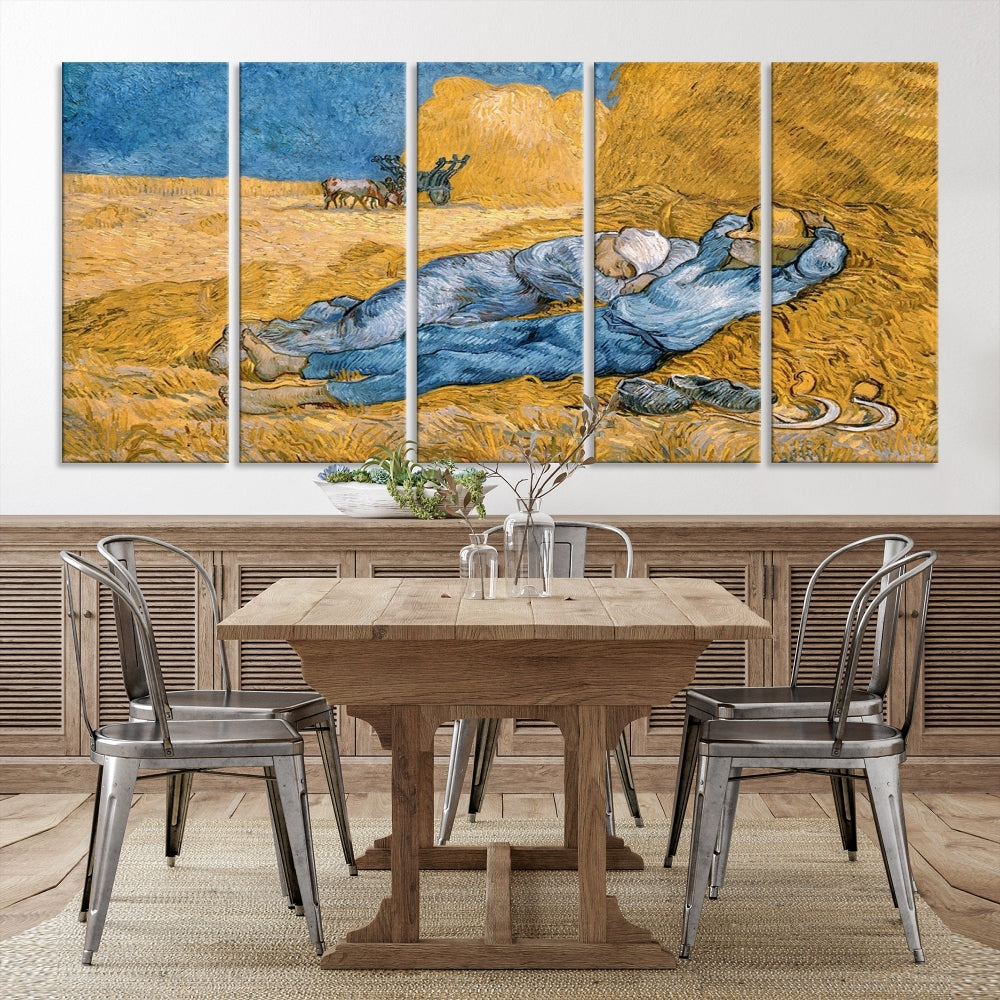 Vincent van Gogh The Siesta Canvas PrintRest from Work Famous Wall Art Painting