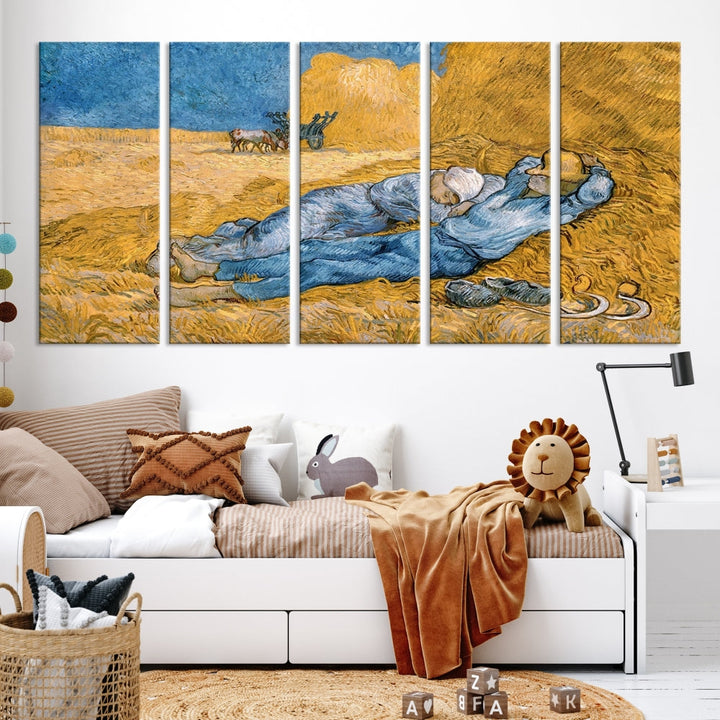 Vincent van Gogh The Siesta Canvas PrintRest from Work Famous Wall Art Painting