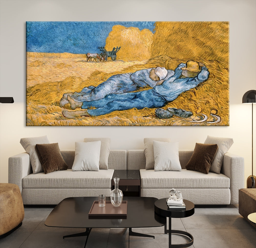 Vincent van Gogh The Siesta Canvas PrintRest from Work Famous Wall Art Painting