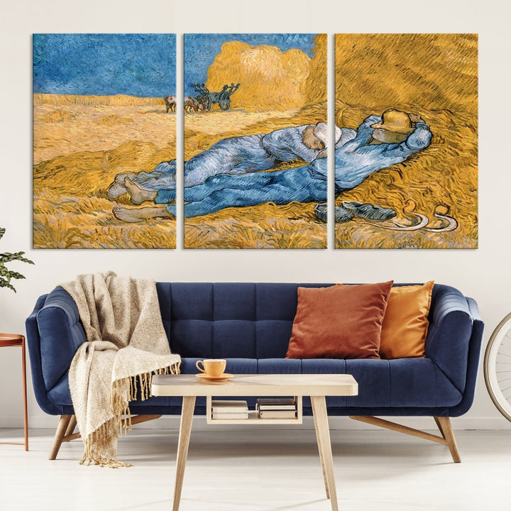 Vincent van Gogh The Siesta Canvas PrintRest from Work Famous Wall Art Painting