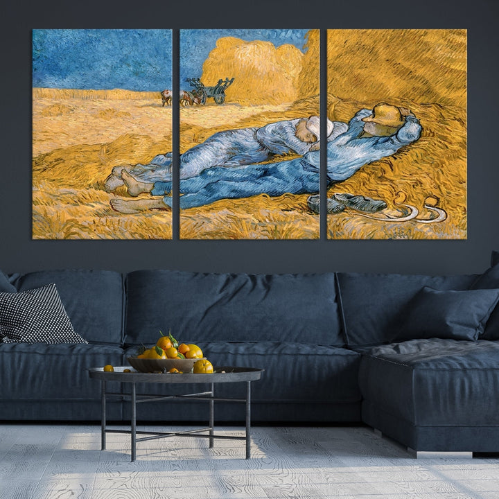 Vincent van Gogh The Siesta Canvas PrintRest from Work Famous Wall Art Painting