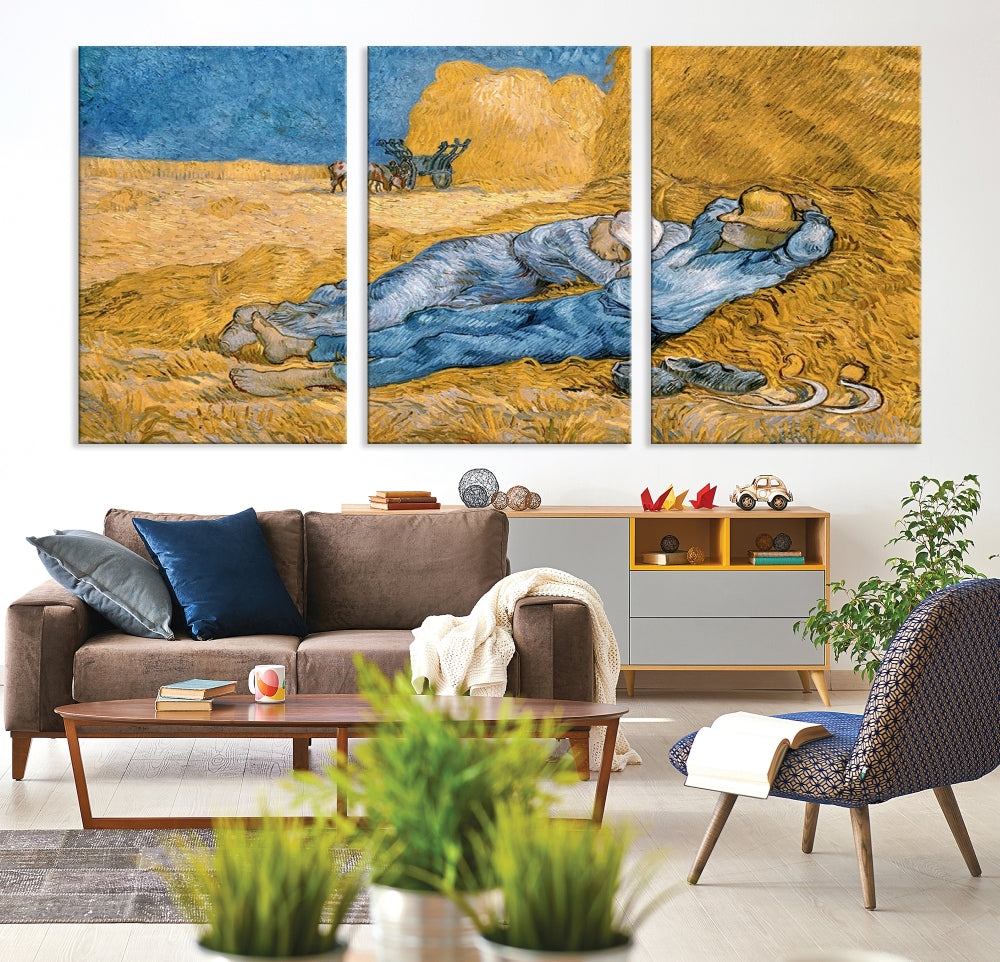 Vincent van Gogh The Siesta Canvas PrintRest from Work Famous Wall Art Painting