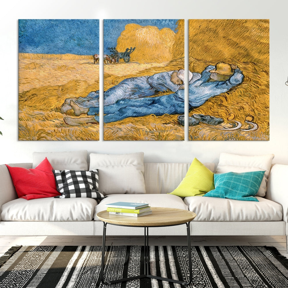 Vincent van Gogh The Siesta Canvas PrintRest from Work Famous Wall Art Painting