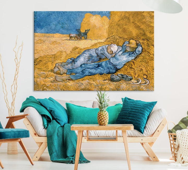 Vincent van Gogh The Siesta Canvas PrintRest from Work Famous Wall Art Painting